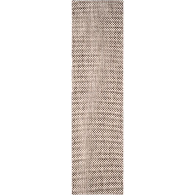 Beige and Brown Synthetic Non-slip Indoor/Outdoor Rug