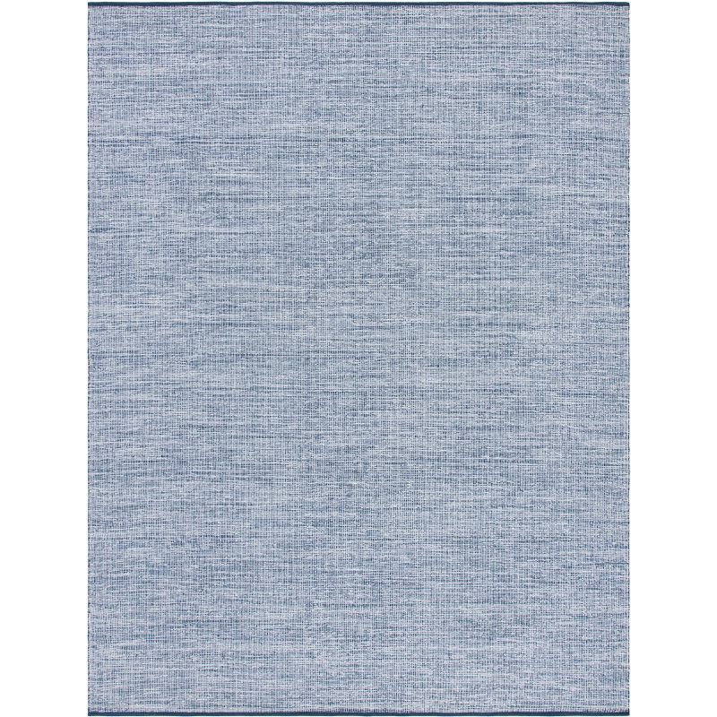 Coastal Breeze Navy Blue Handwoven Cotton 6' Square Area Rug