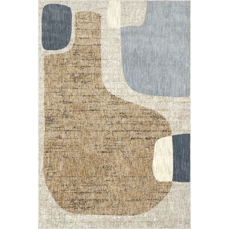 Ryanna 4' x 6' Multicolor Abstract Synthetic Area Rug