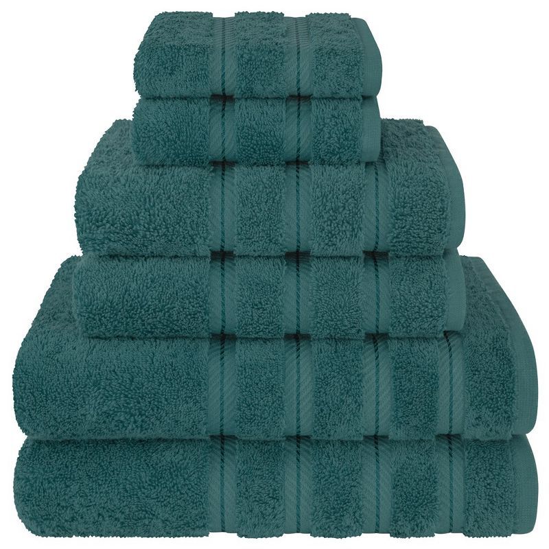 Teal Turkish Cotton 6-Piece Towel Set