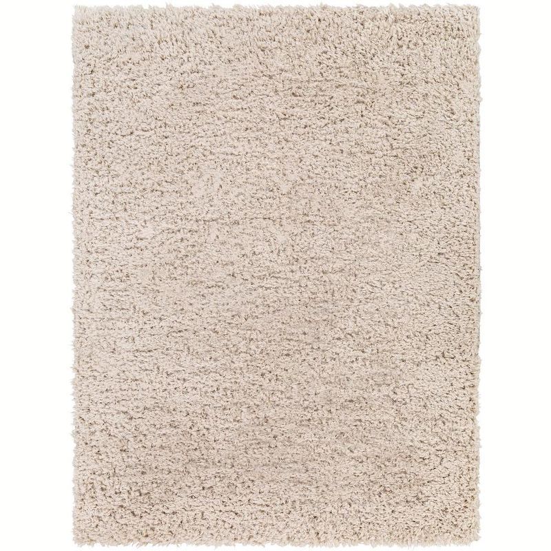 Abraham Beige Synthetic Fur 5'3" x 7' Rectangular Area Rug