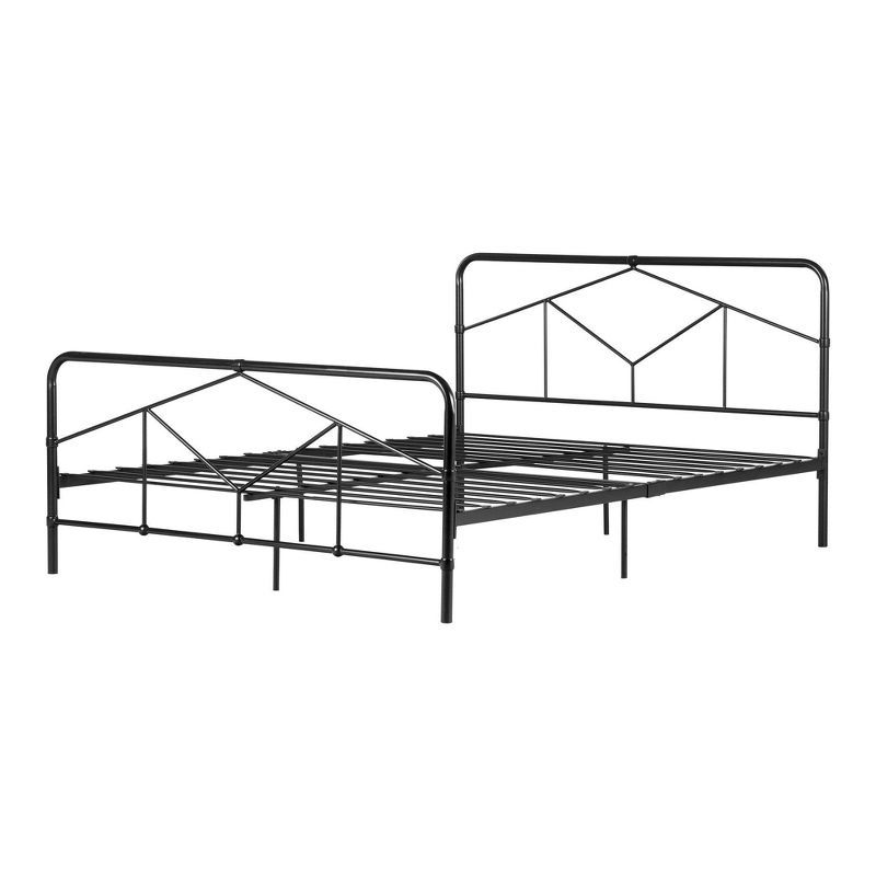 Sazena Queen Black Metal Geometric Platform Bed Frame