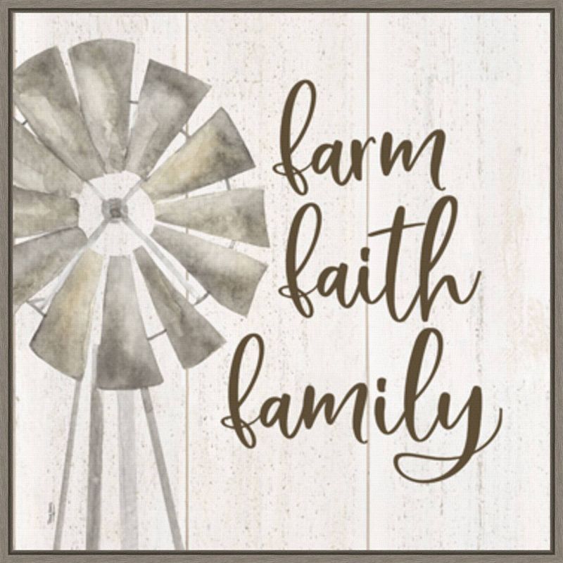 Farm Faith Family Gray Wash Canvas Print