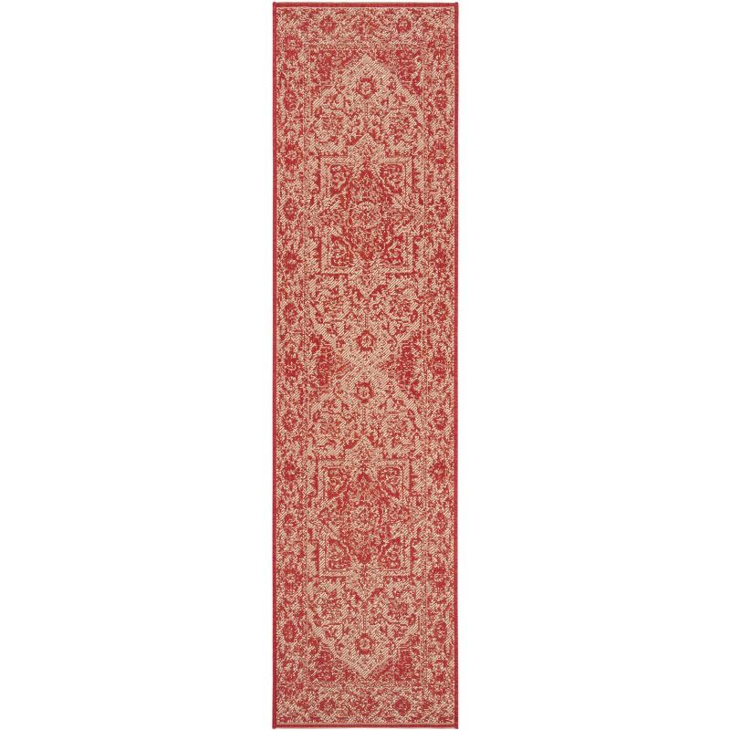 Red Synthetic Non-Slip Stain-Resistant 26" x 6" Area Rug