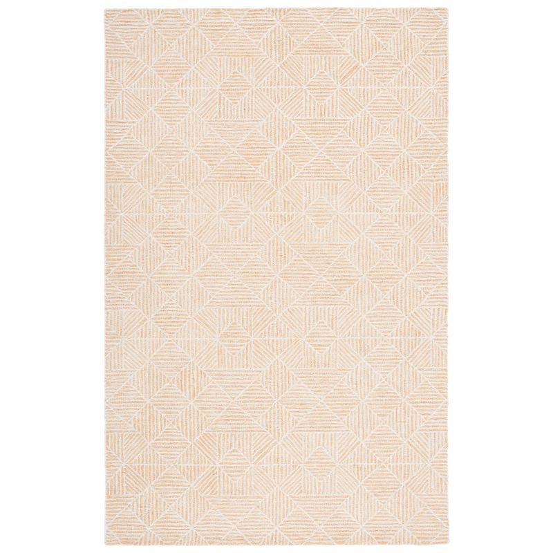 Gold/Ivory 4' x 6' Handmade Tufted Wool Abstract Rug