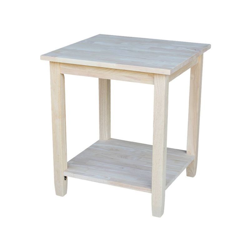 Solano Square Solid Wood Classic End Table in Unfinished