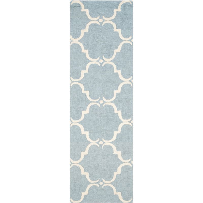 Handmade Blue and Ivory Wool Tufted Area Rug