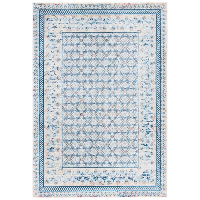 Brentwood Blue and Yellow Synthetic 3' x 5' Area Rug