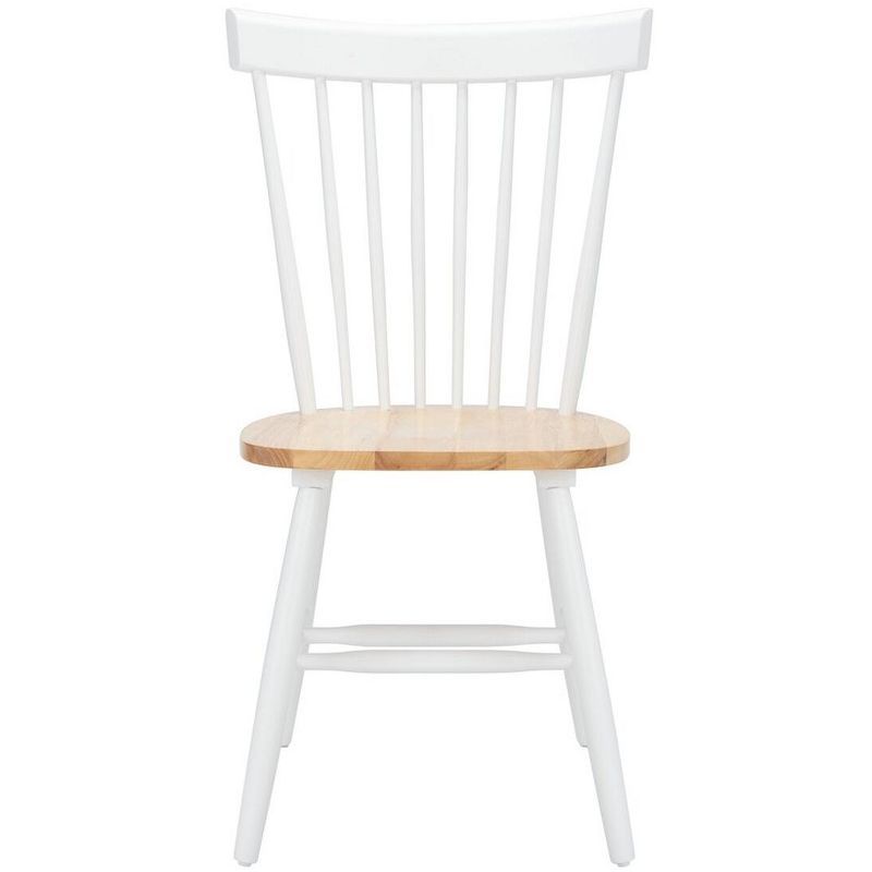 Windsor White/Natural Malaysian Oak Spindle Side Chair, Set of 2