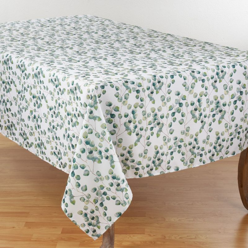 Eucalyptus Leaf Design Rectangular Polyester Tablecloth