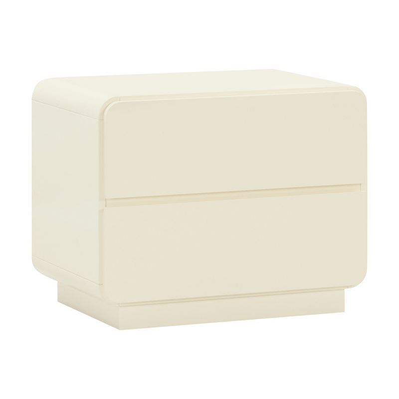 Sagura Cream 2-Drawer Contemporary Nightstand