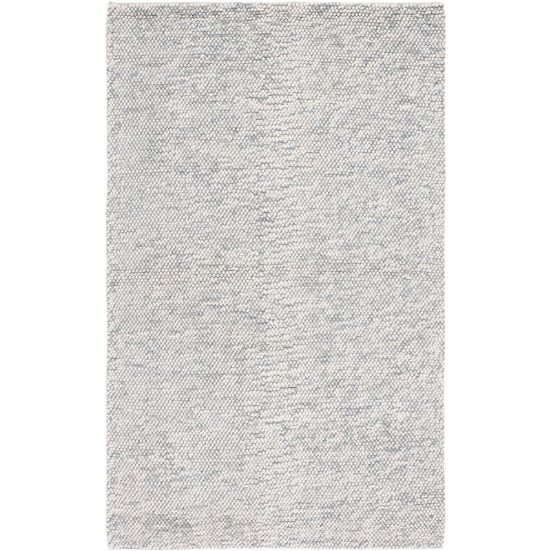 Grey and Ivory Round Hand-Tufted Wool Area Rug