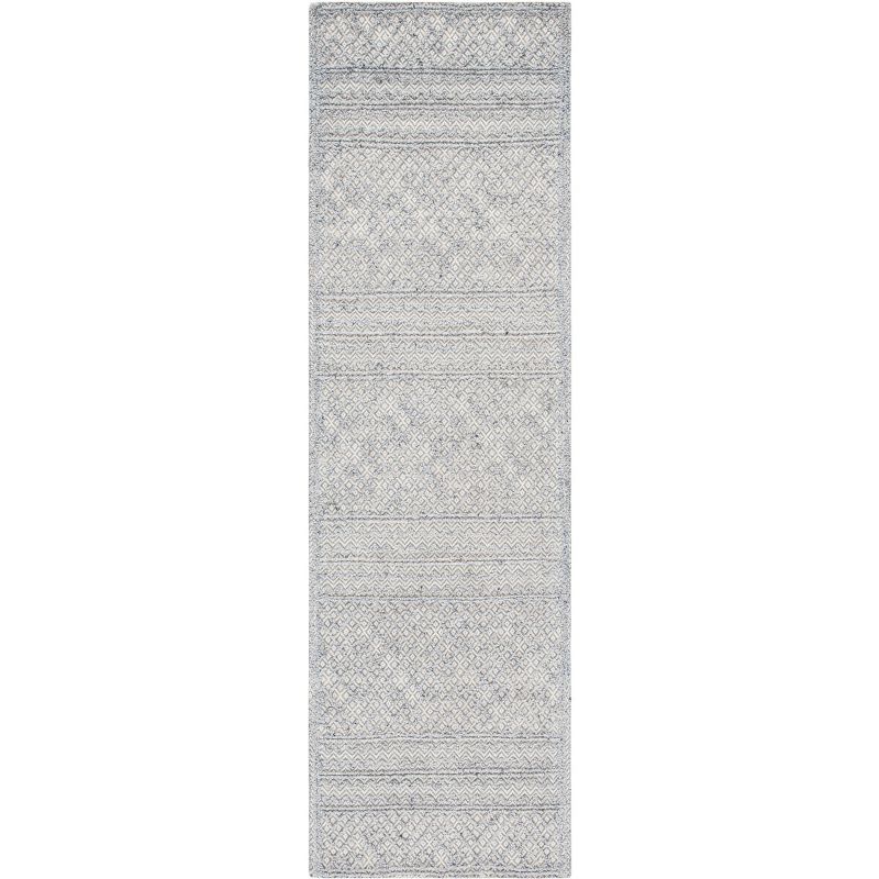 Elegant Gray Hand-Tufted Wool Runner Rug with Non-Slip Feature