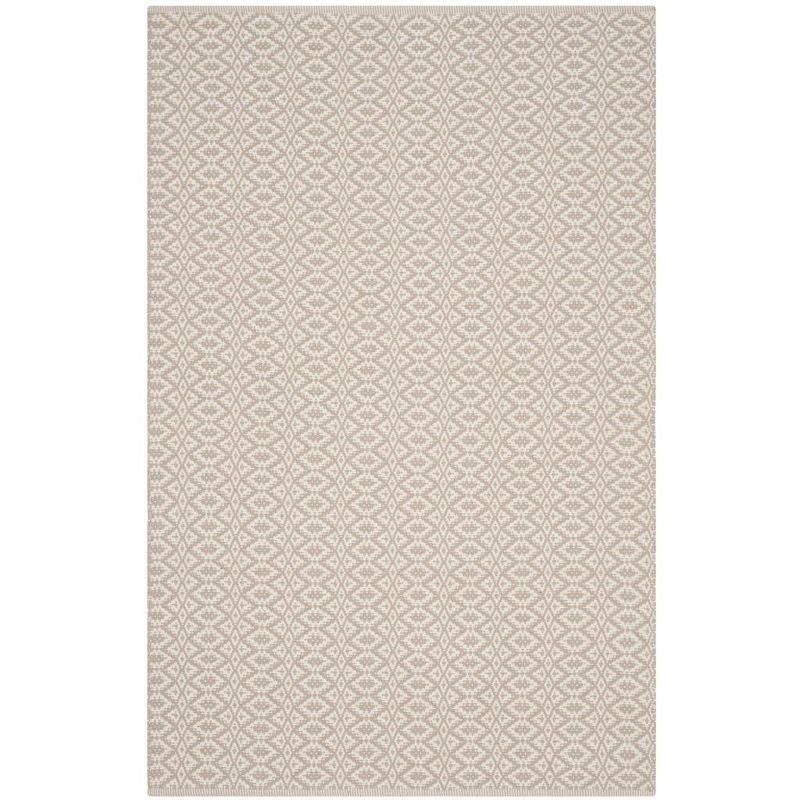 Ivory and Beige Handwoven Cotton 4' x 6' Area Rug