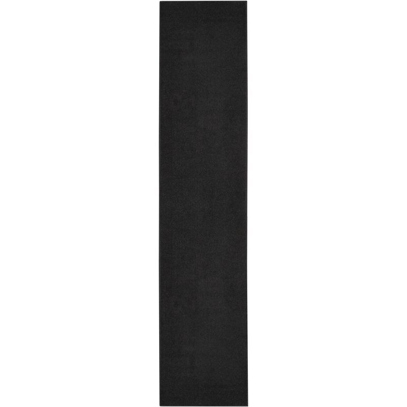 Sleek Essentials Black Synthetic Indoor/Outdoor Area Rug