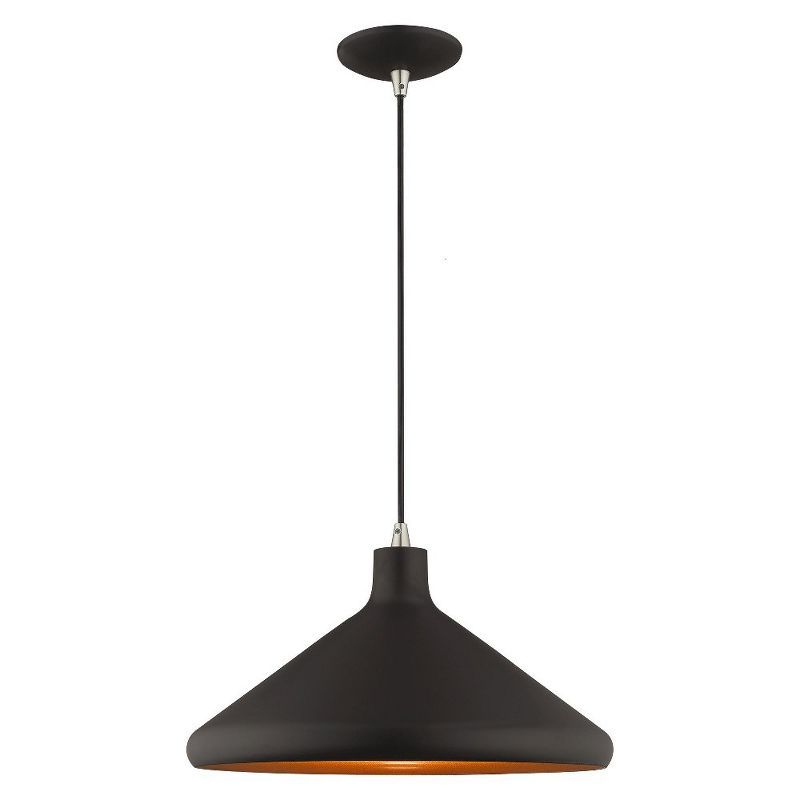 Black and Gold Aluminum Mini Pendant Light