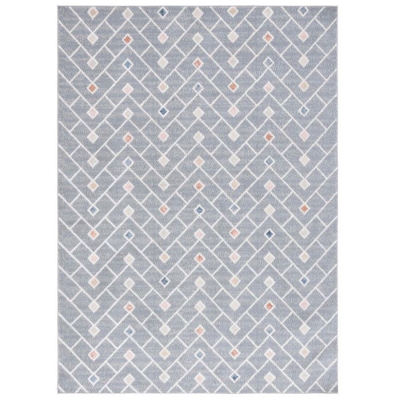 Blair 5'3" x 7'6" Grey Multi Synthetic Washable Non-Slip Area Rug