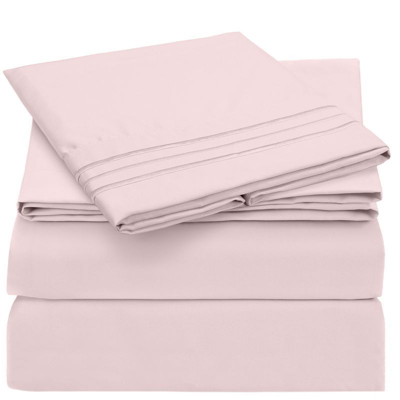 Blush Pink Twin Microfiber Deep Pocket Sheet Set