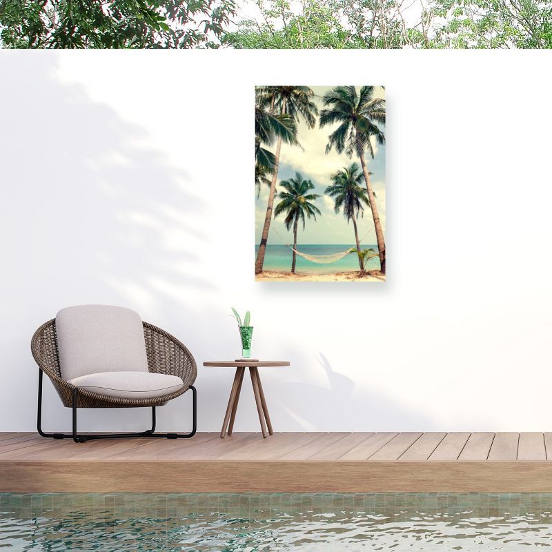 Palm Sky 3 Outdoor Canvas with Wood Frame