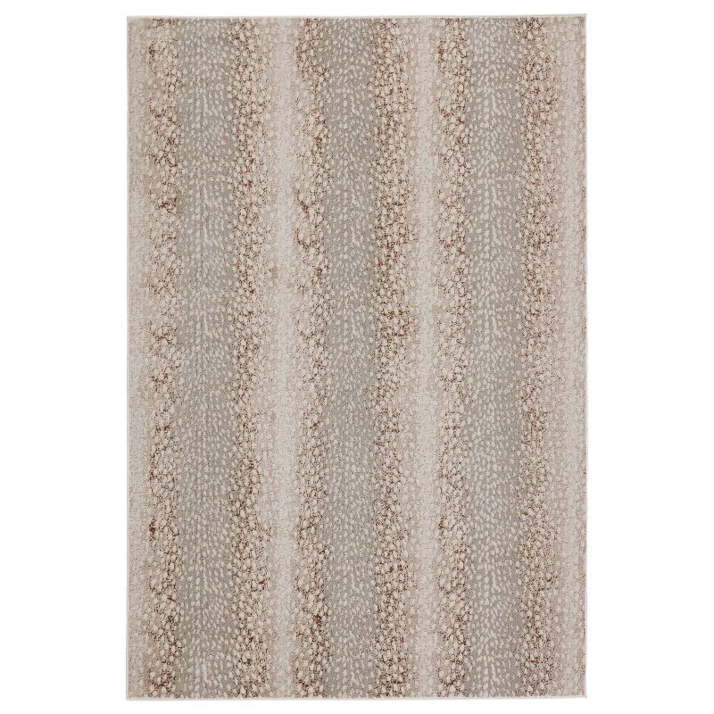 Catalyst Light Gray and Rose Gold Animal Print Wool Rug