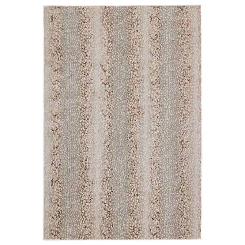 Axis Rectangular 5' x 7' Gray and Rose Gold Animal Print Area Rug