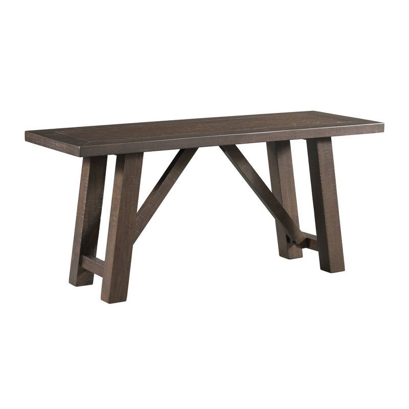 Rustic Gray 40" Trestle Base Solid Wood Dining Bench