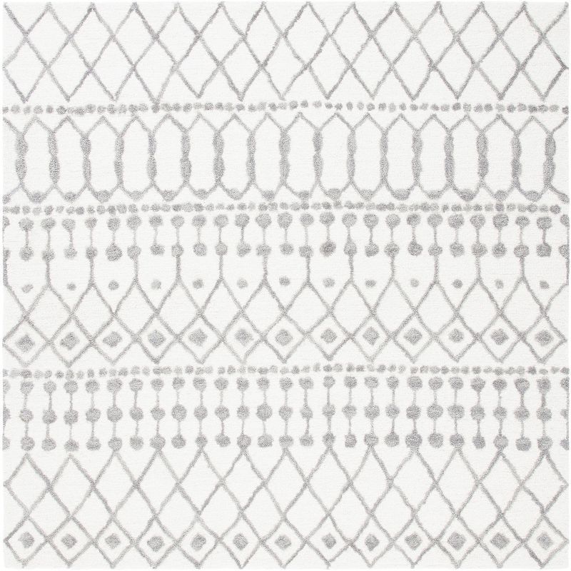 Ivory Wool 6' x 6' Square Handmade Tufted Area Rug