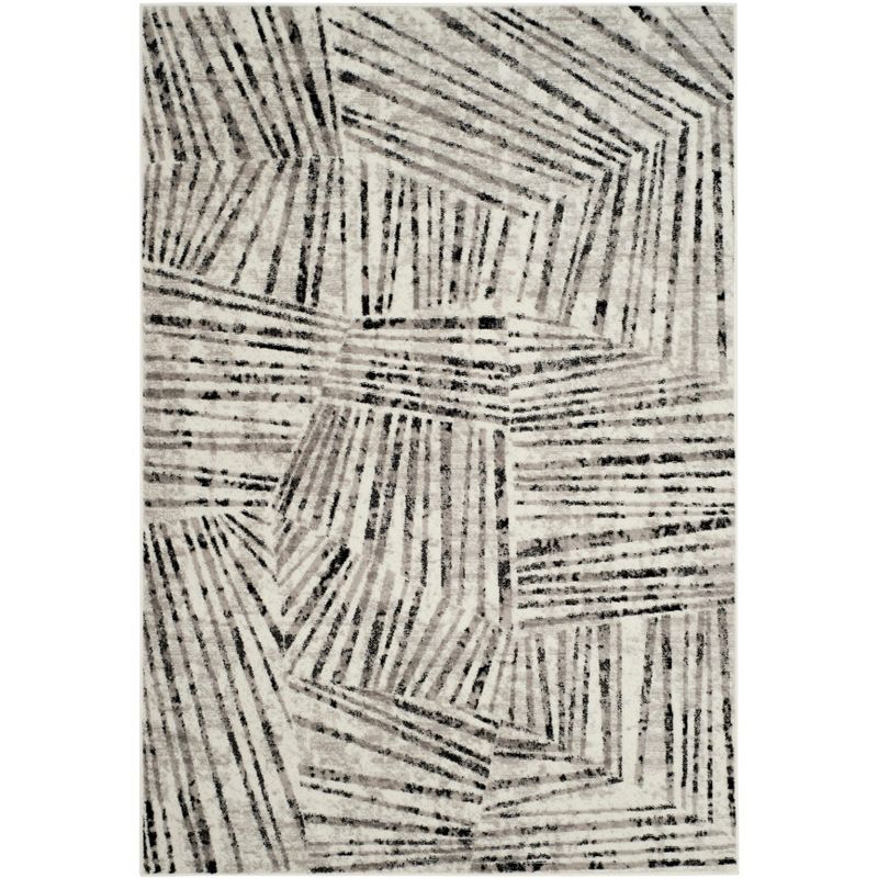 Hand-Knotted Gray Medallion Synthetic 59" Round Rug