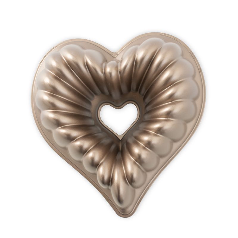 Elegant Heart Shaped Non-stick Aluminum Bundt Pan