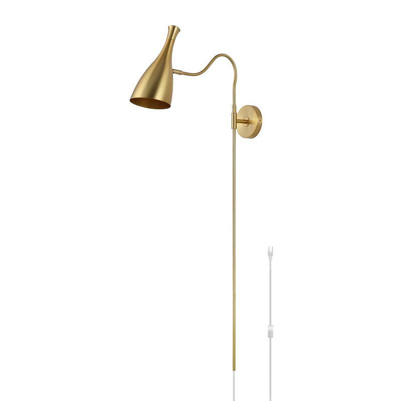 Hellene Brass Swing Arm Wall Sconce with Pivoting Head