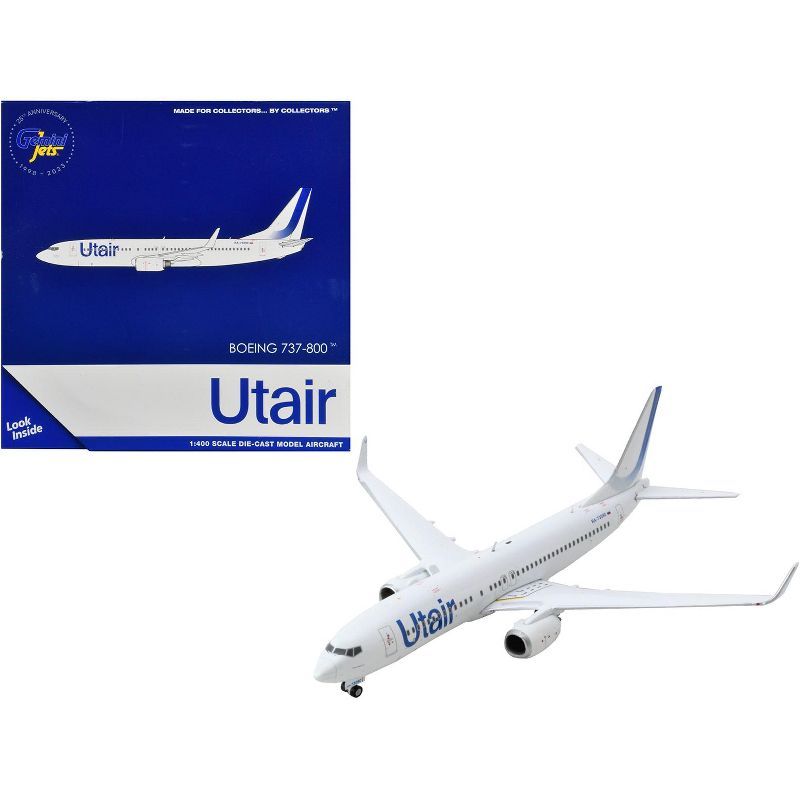 White and Blue Diecast Boeing 737-800 Model Airplane