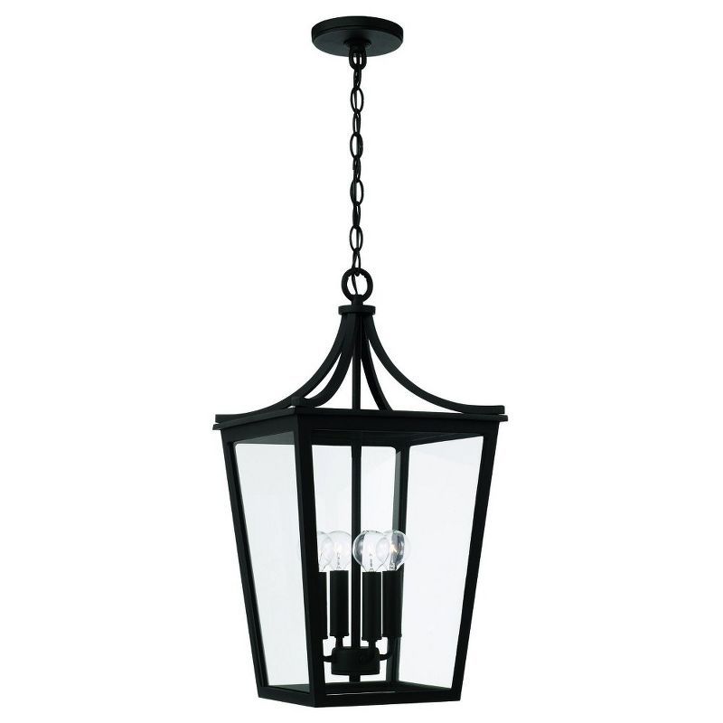 Adair Black 4-Light Outdoor Pendant with Clear Glass