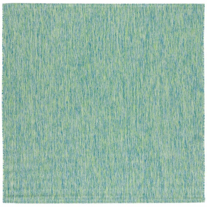 Green and Blue Square Indoor/Outdoor Area Rug