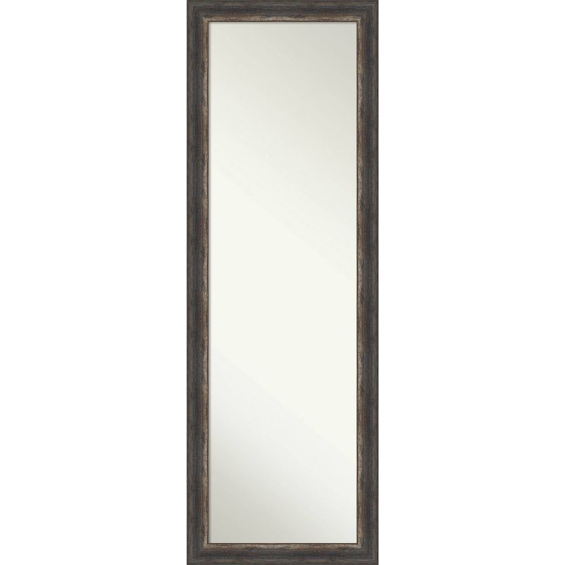 Full-Length Rustic Bronze and Wood Rectangular Mirror