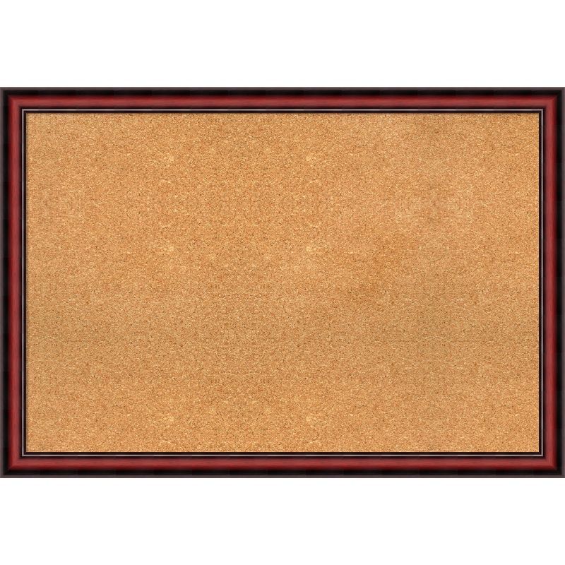 Rubino Cherry Scoop Wood Framed Natural Cork Bulletin Board