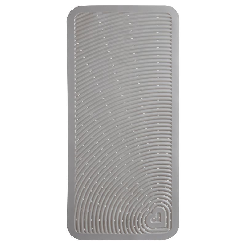 Gray Cushioned Bath Mat with Suction Cups for Kids