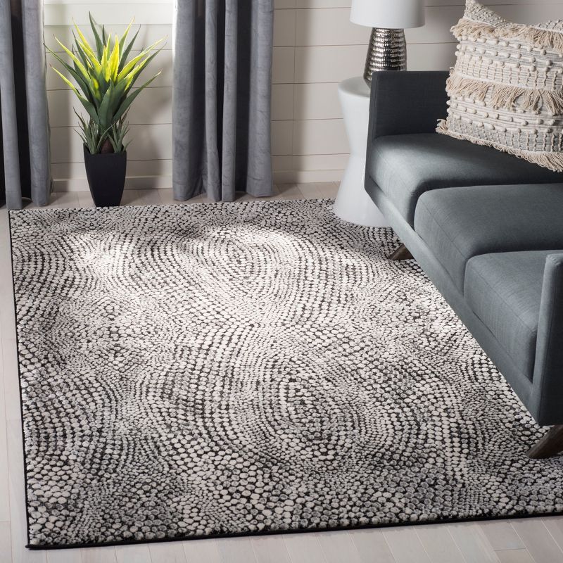 Safavieh Lurex Black and Light Grey 3' x 5' Area Rug