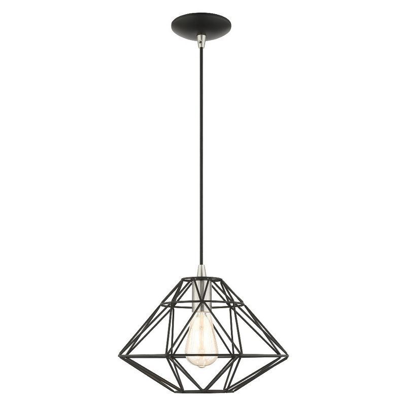 Geometric Black and Nickel Mini LED Pendant Light