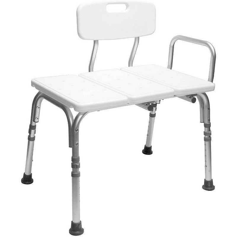 White Adjustable Plastic Bathtub Transfer Bench