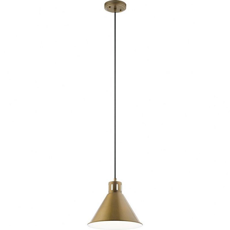 Zailey 10.75" Black and Brass Glass Pendant Light