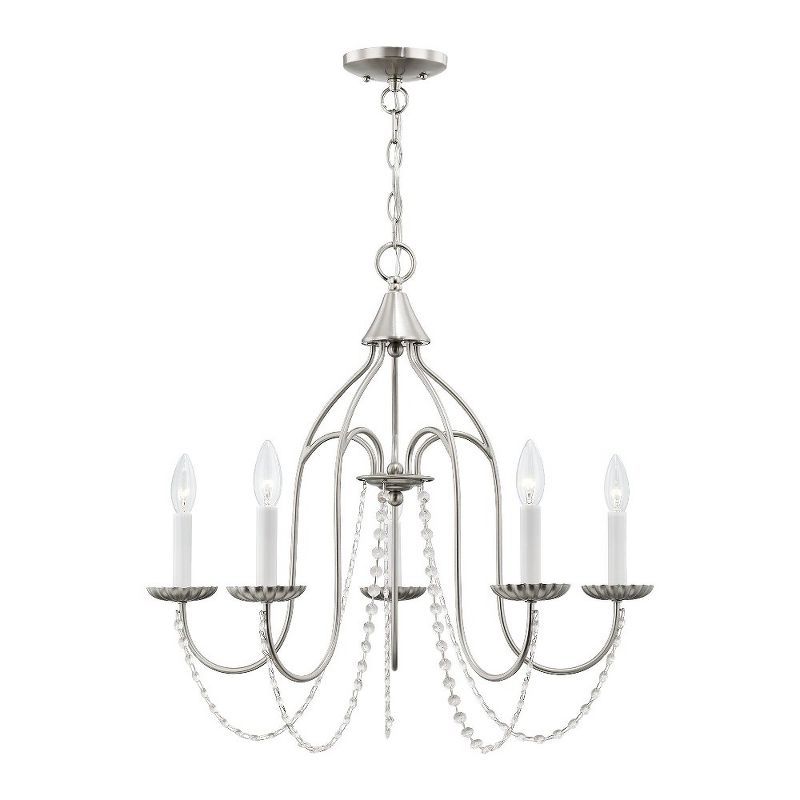 Alessia Brushed Nickel 5-Light Crystal Chandelier