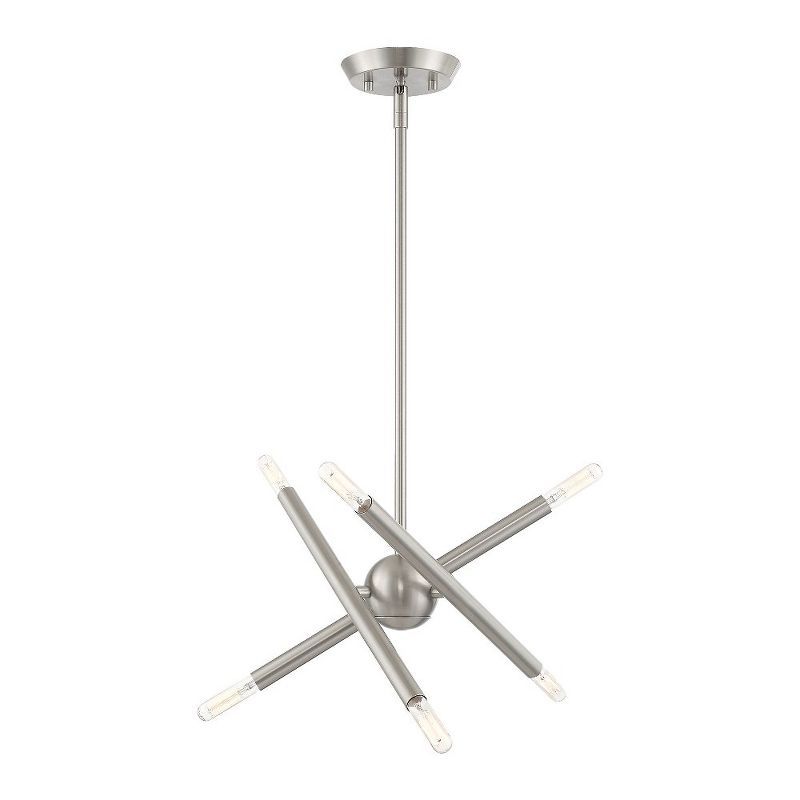 Soho Mini 6-Light Brushed Nickel Crystal Chandelier