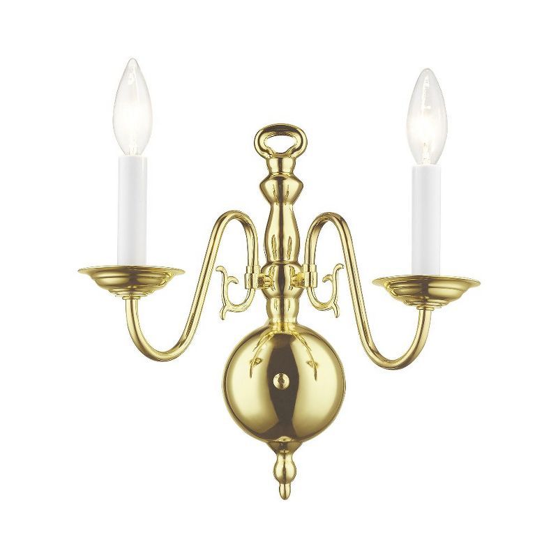 Polished Brass 2-Light Traditional Wall Sconce