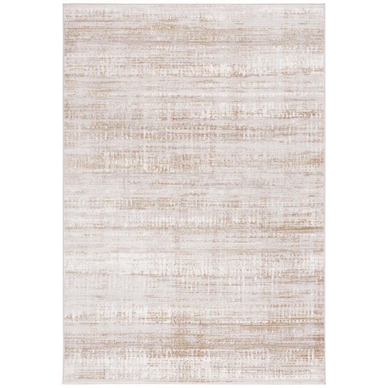 Ivory and Beige Rectangular Synthetic 8' x 10' Area Rug