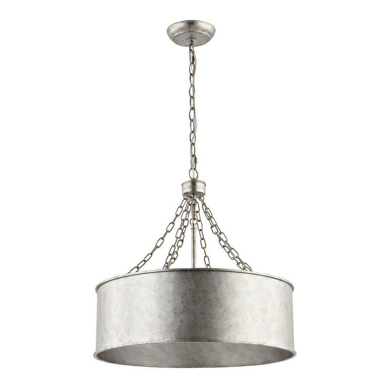 Adison Silver Industrial Drum Chandelier