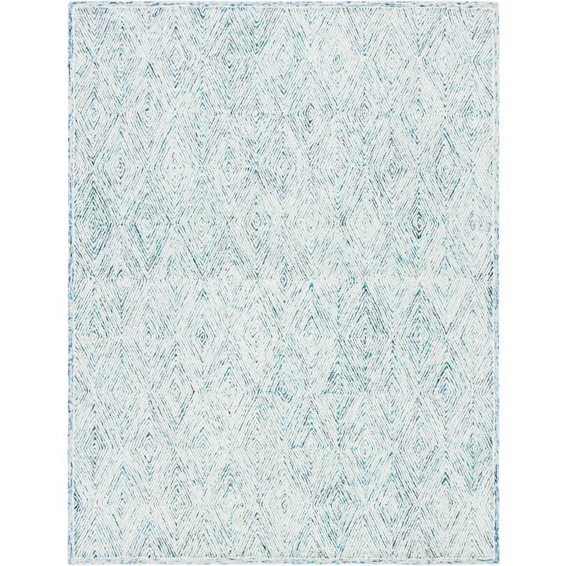 Elegant Capri Blue Hand-Tufted Wool & Viscose 9' x 12' Area Rug