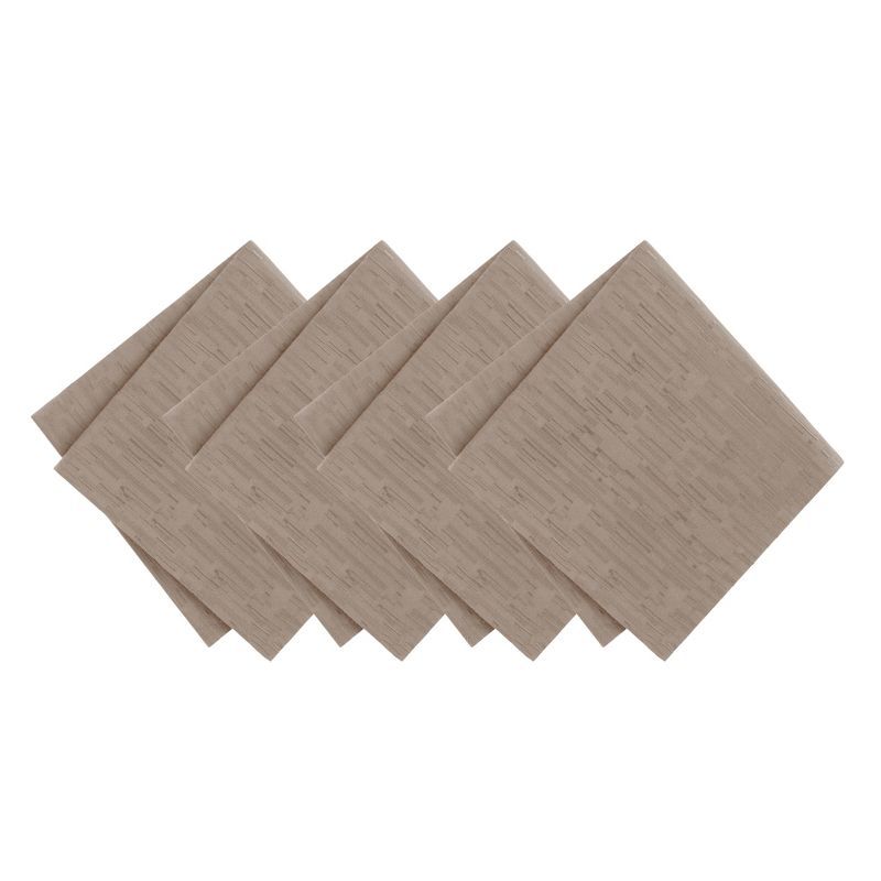 Taupe Polyester Water and Stain Resistant Table Napkins, Set of 4