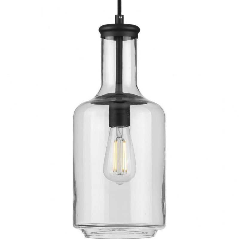 Latrobe Matte Black Glass 17" Pendant Light