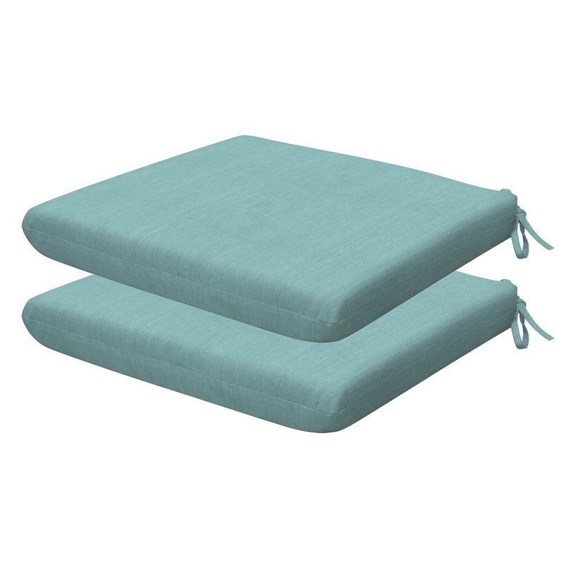 Coastal Blue Textured Outdoor Chair Cushions Set