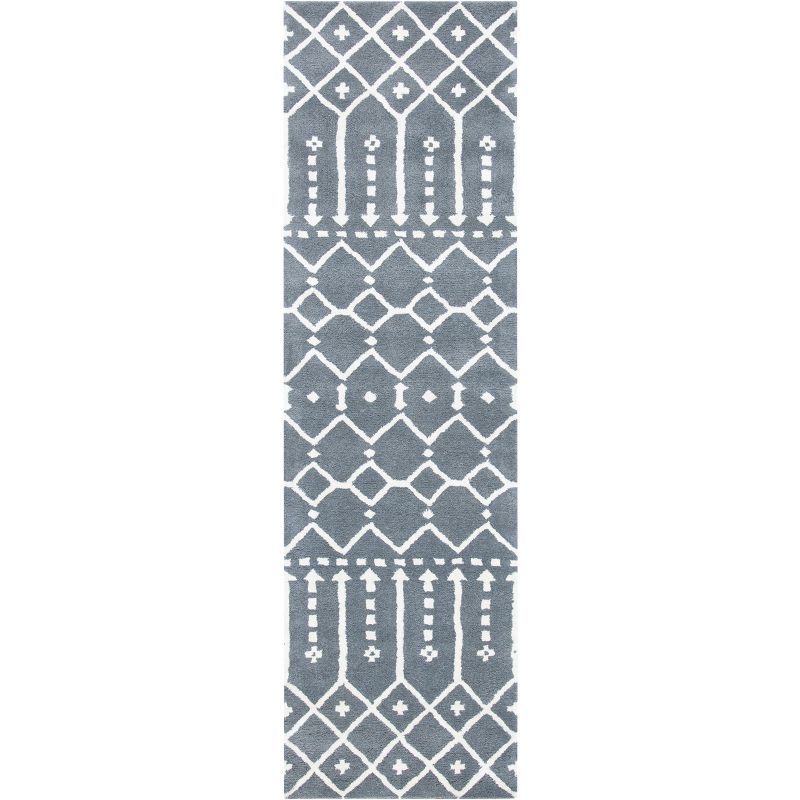 Hand-Tufted Himalaya Elegance Gray Wool 27" Runner Rug